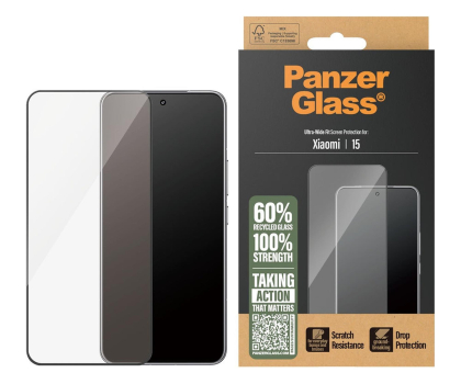 Szkło i folia ochronna PanzerGlass Ultra-Wide Fit w. Black Frame do  Xiaomi 15